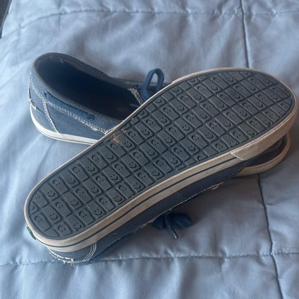 Sanuk Men's Blue Canvas Shoes - Picture 3 of 6